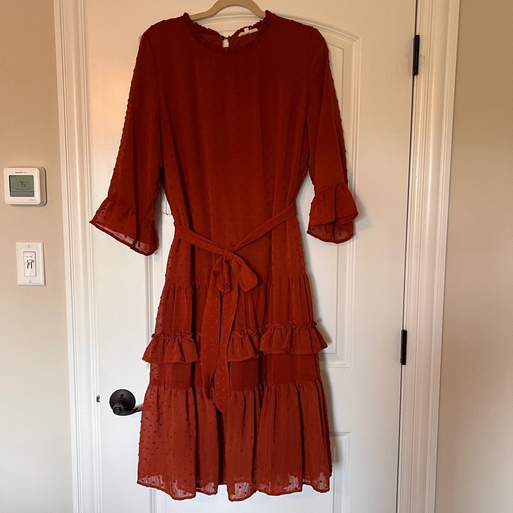 Fall dress burnt orange